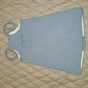 Marie Chantal designer wool overalls buttons pocket dress
